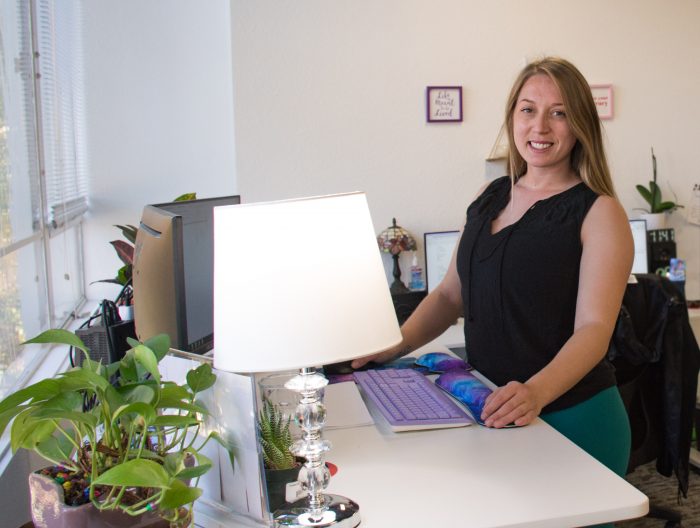 California registered agent working at desk